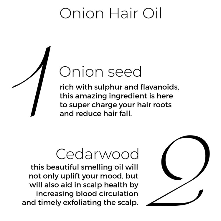 key actives of Brillare Onion Hair Oil in text include: Onion seed & Cedarwood