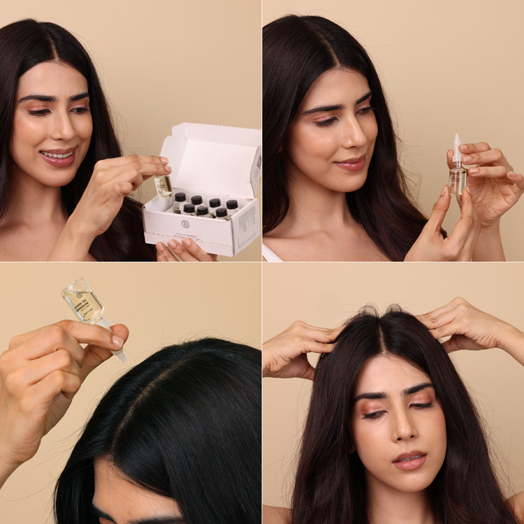 step by step guide on how to use Brillare Rosemary Oil Shots.