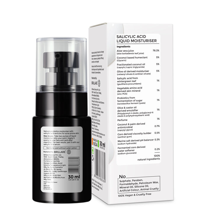 Salicylic Acid Liquid Moisturiser for oily, acne prone skin