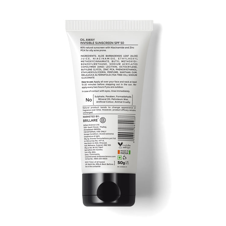 Oil Away Invisible Sunscreen with SPF50