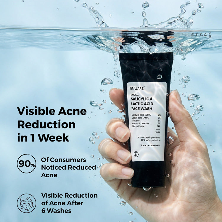 Mini Salicylic and Lactic Acid Face Wash for acne prone skin (20ml)