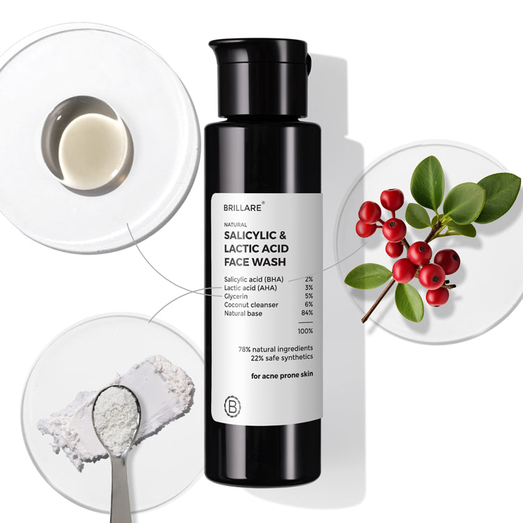 2% Salicylic and 3% Lactic Acid Face Wash for acne prone skin