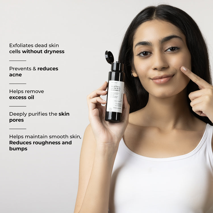 2% Salicylic and 3% Lactic Acid Face Wash for acne prone skin