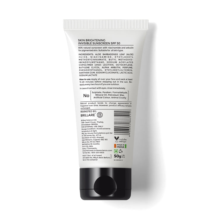 Skin Brightening Invisible Sunscreen with SPF50
