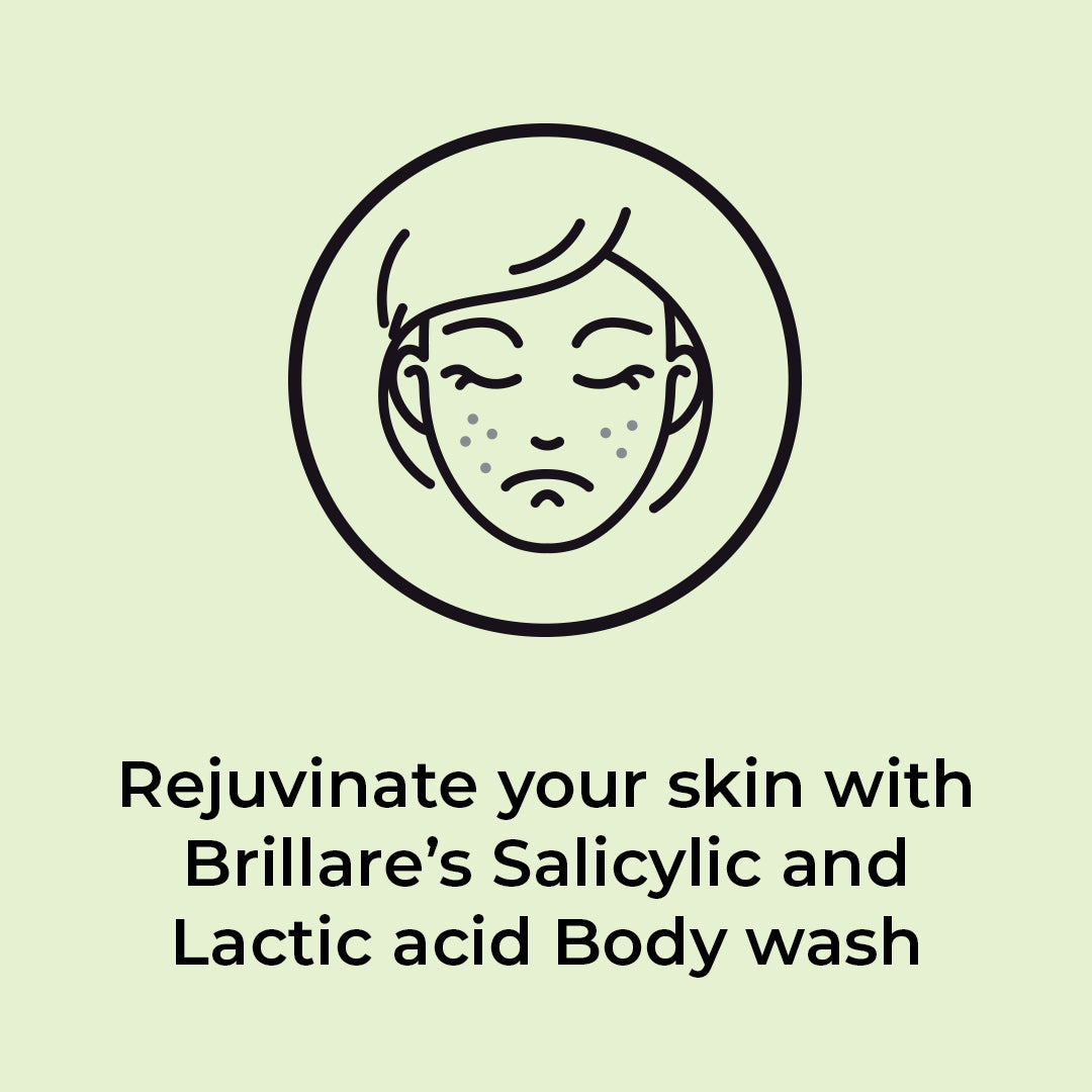 Rejuvinate your skin with Brillare's Salicylic and Lactic acid Body wash