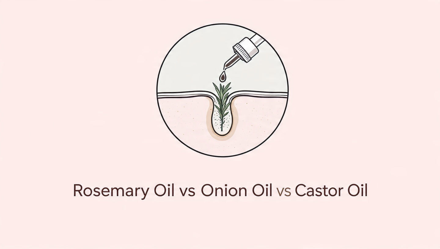 Rosemary Oil vs Onion Oil vs Castor Oil for Hair Fall