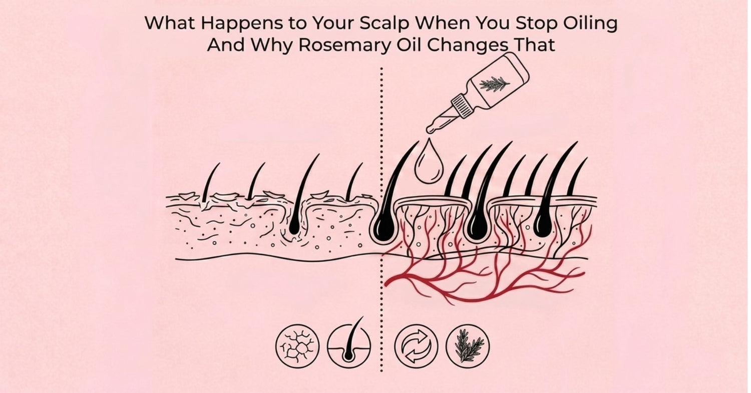 What Happens to Your Scalp When You Stop Oiling And Why Rosemary Oil Changes That