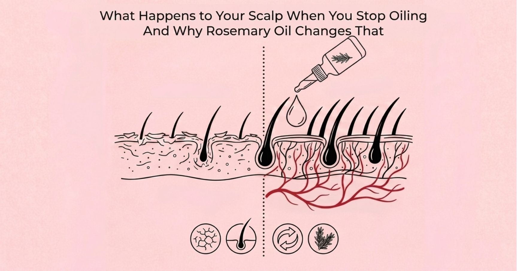 What Happens to Your Scalp When You Stop Oiling And Why Rosemary Oil Changes That