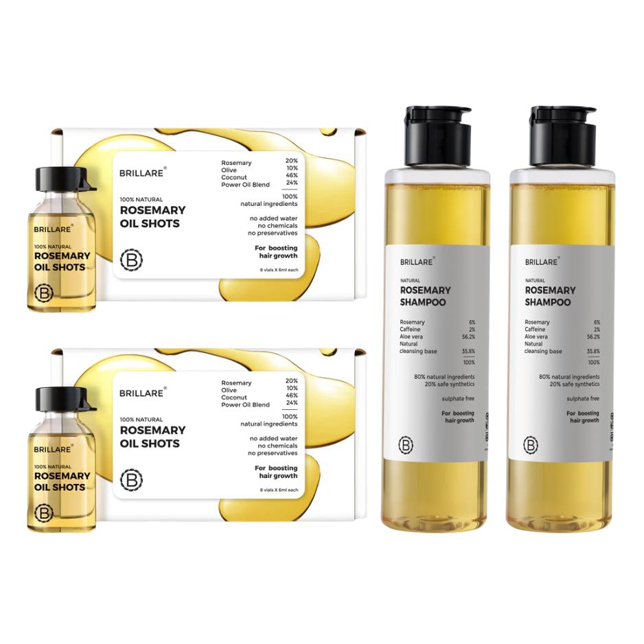 Rosemary Oil Shots with Shampoo For Visible Hair Growth (Pack of 2)