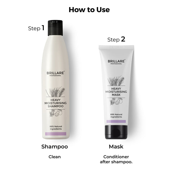 Heavy Moisturising Shampoo & Conditioner with Hair Wrap Towel Combo