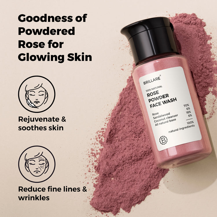 Rose Powder Face Wash For youthful Skin