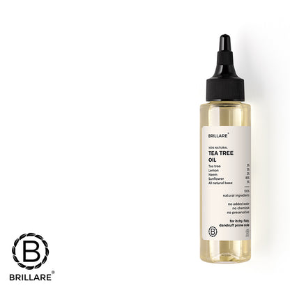 Brillare Tea Tree Oil with Brillare logo against white background.