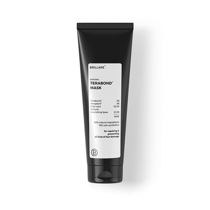front view of Brillare Terabond Mask against white background. Ingredients mentioned on the product label.