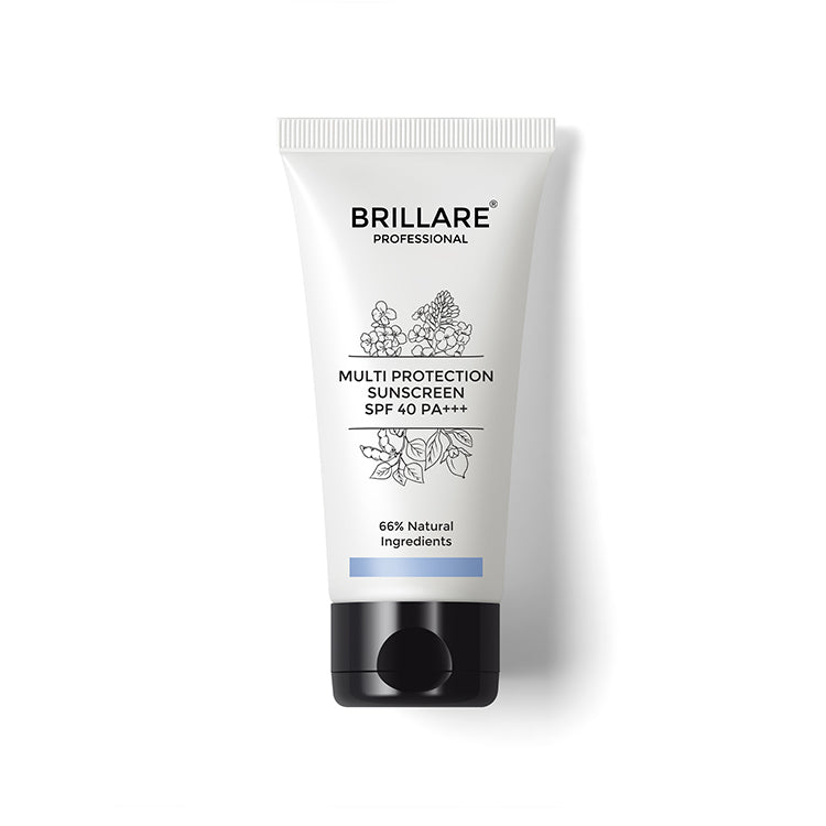 front view of Brillare Professional Multi Protection Sunscreen SPF 40 PA+++ against white background.