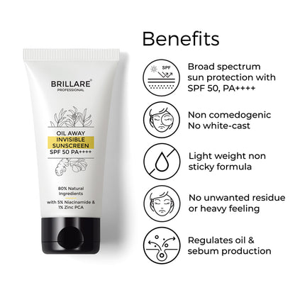 Oil Away Invisible Sunscreen with SPF50