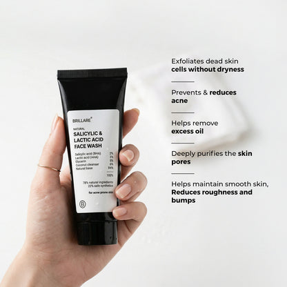 Mini Salicylic and Lactic Acid Face Wash for acne prone skin (20ml)