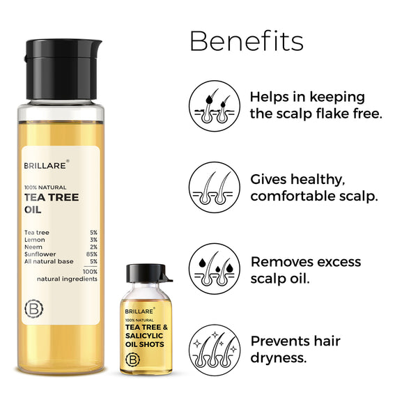 Tea Tree & Salicylic Oil Shots and Tea Tree Oil Combo For Dandruff Control