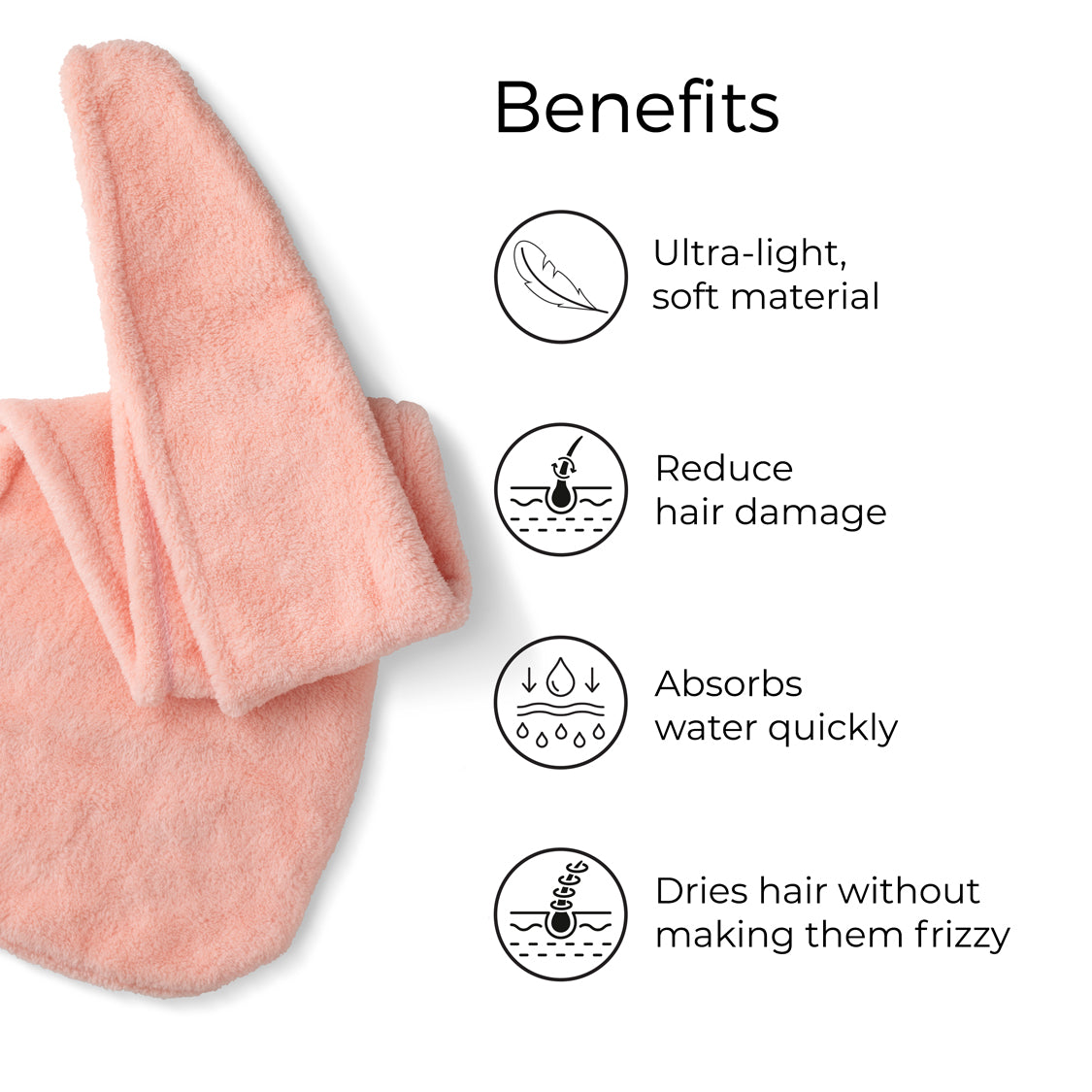 Hair Wrapper Towel For Quick Hair Drying With Microfiber