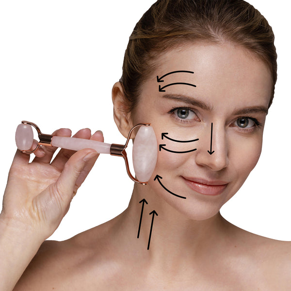Rose Quartz Facial Roller for Skin Rejuvenation