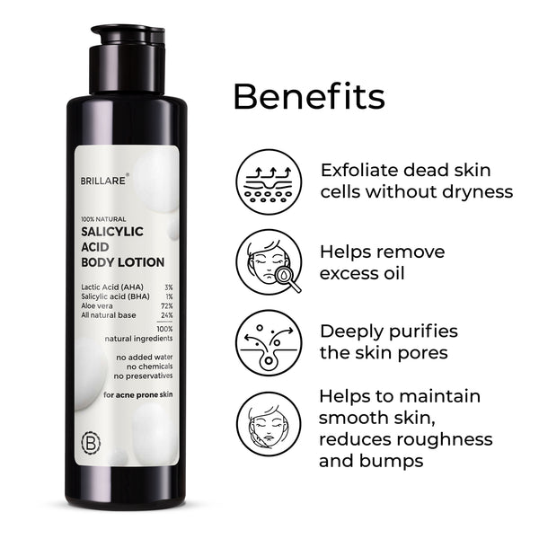 1 Salicylic Acid Body Lotion for AcneProne Skin Brillare