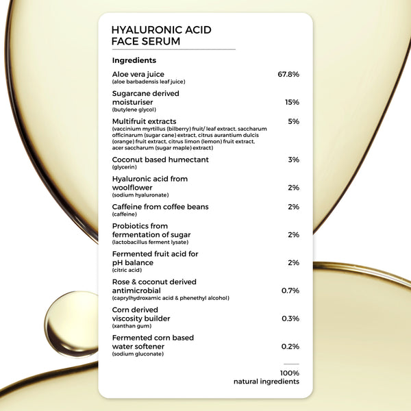 2% Hyaluronic Acid Face Serum & Rose Powder Face Wash (15g) Combo for Ageing Skin