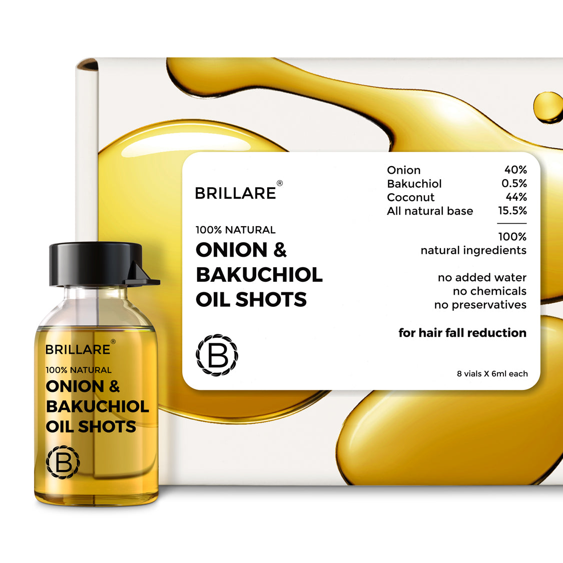 Onion & Bakuchiol Oil Shots For Hair Fall Reduction