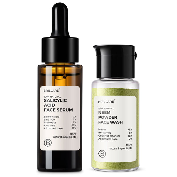 2% Salicylic Acid Face Serum & Neem Powder Face Wash (15g) Combo For Acne-Prone Skin.