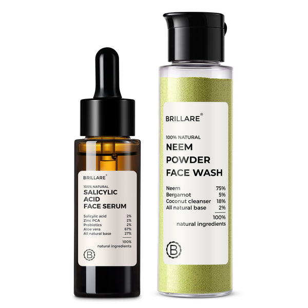 2% Salicylic Acid Face Serum & Neem Powder Face Wash (30g) Combo for oily, acne-prone skin