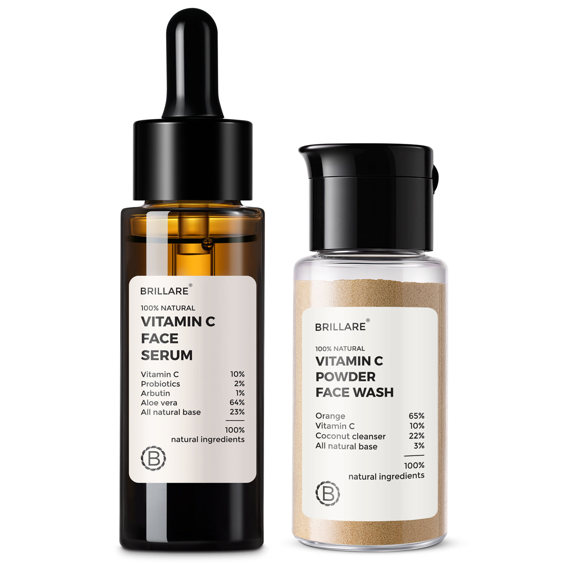 10% Vitamin C Face Serum & Vitamin C Powder Face Wash (15g) Combo for Pigmented Skin