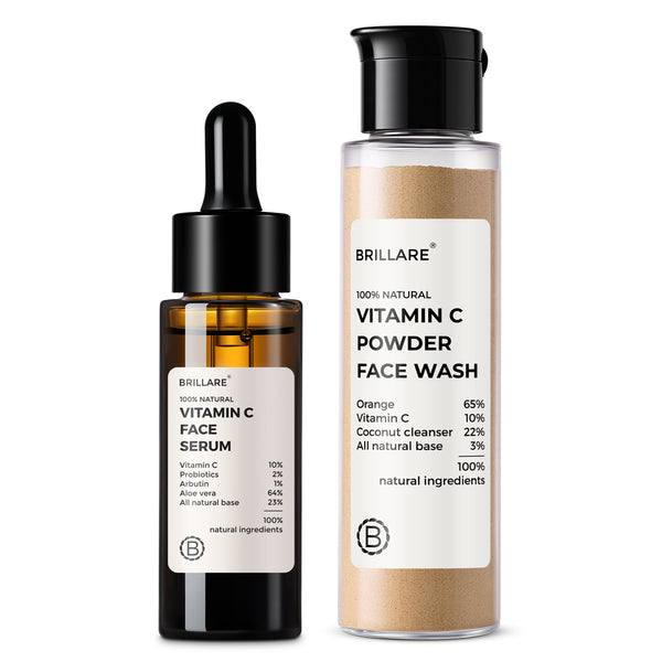 10% Vitamin C Face Serum & Vitamin C Powder Face Wash (30g) Combo For Pigmented Skin