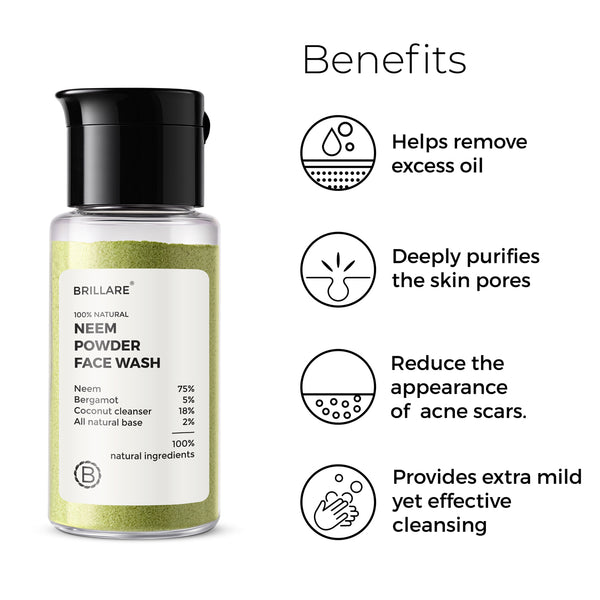 Neem Powder Face Wash for oily, acne-prone skin