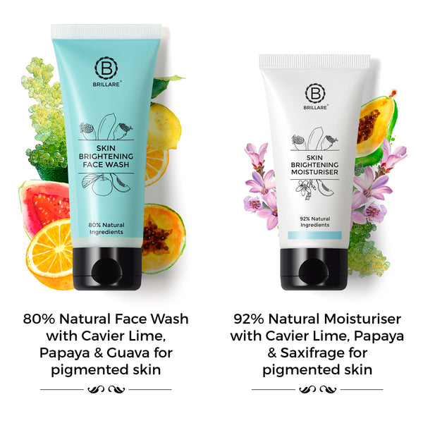 Skin Brightening Face Wash & Moisturiser with Yellow Pouch